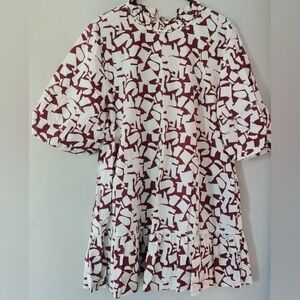 Camilla & Marc White and Brown Patterned Dress